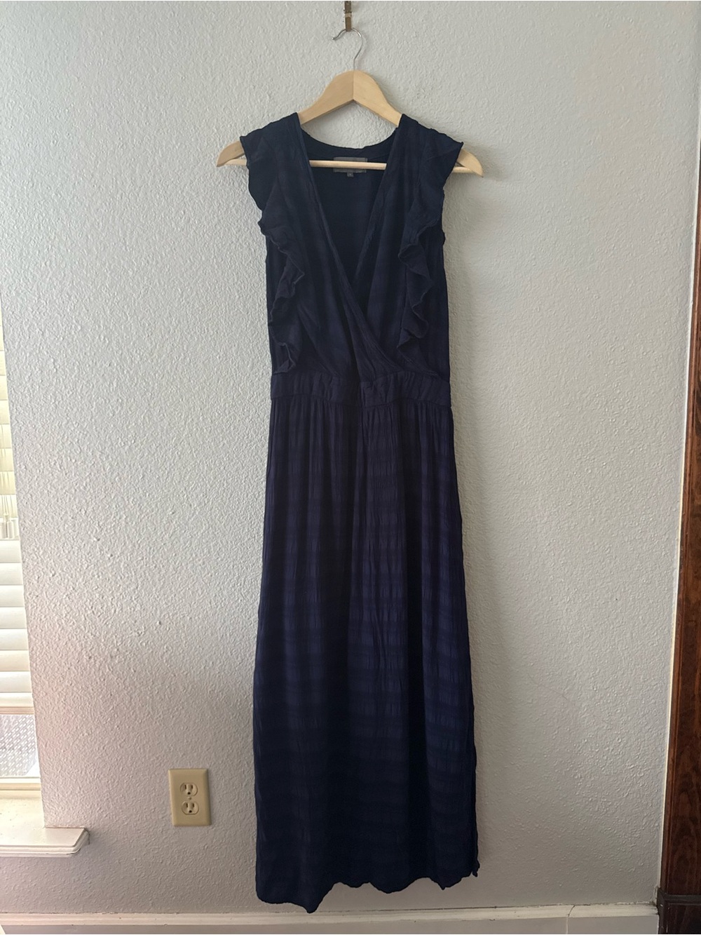 Michael Stars Sleeveless Gauzy Dress Navy Blue